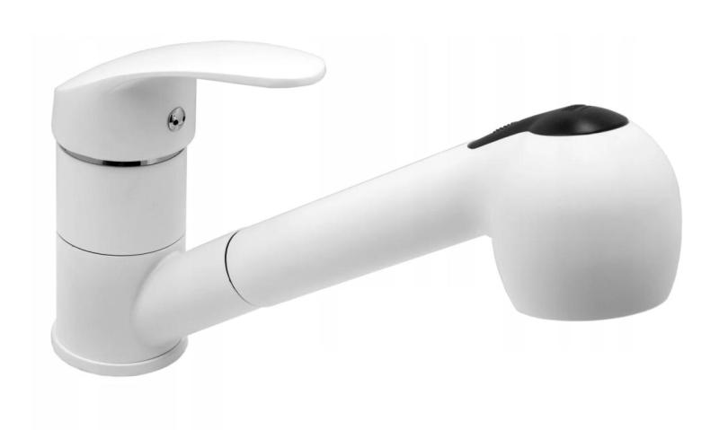 Graniteland Rhea Kuchyňská baterie Bílá s výsuvným výtokem a dvojitou funkcí ruční sprchy 1208970714