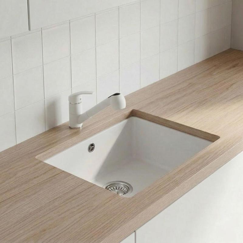 Graniteland Rhea Kitchen Faucet White with Pull-Out Spout and Dual-Function Hand Shower 1208970714