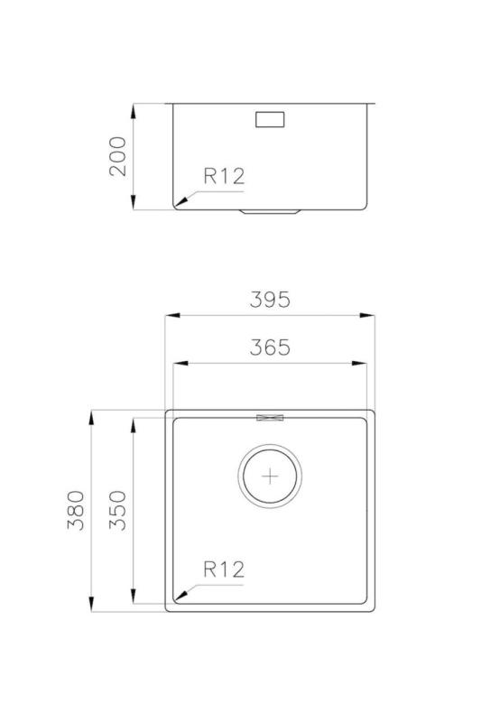 Foster L35 Speciální 35cm dlouhý nerezový dřez 365 x 350 mm vestavný 1208970722