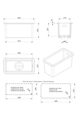 Ausmann Keramický Ember Keramické Bílé Poloviční Umyvadlo Na Desku a Pod Desku 174 x 400 mm s Nerezovou Zátkou 1208970734.