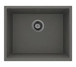 GraniteMy Univerzální Granitová Šedá, tmavá Dřez 50x40 cm Nástavba, Podstavba a Plochá montáž s Gun metal Zátkou 1208970754