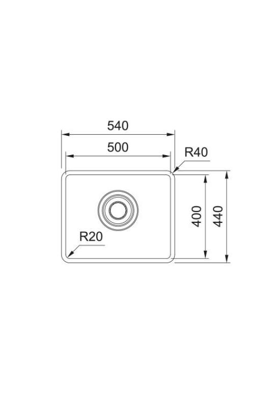 Franke Maris Quiet MQX 110.50 RVS Dřez 50x40 cm Vestavba 122.0694.477