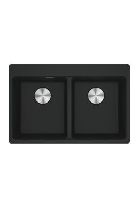 Franke Maris MRG 620 TL Fragranite Mat Černý Dvojitý Dřez 76 x 50 cm Montáž s Kranovou Dírou 114.0668.738