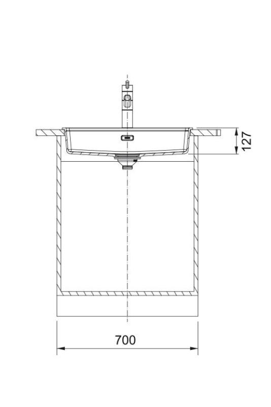 Franke Maris MRG 610-60 Care Fragranite Stone grey mělký invalidní dřez 635 x 559 mm Nástavba s dírou pro kohoutek 114.0729.486