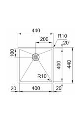 Franke Bolero Plus New R10 B2X 210-40-40 Nerezový dřez Vlakinbouw vestavba a nástavba 40x40 cm 127.0728.976