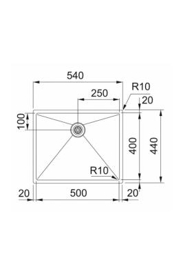 Franke Bolero Plus New R10 B2X 210-50-40 Nerezový dřez Vlakinbouw, vestavěný a nástavbový 50x40 cm 127.0728.977