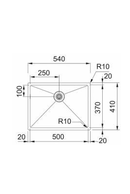Franke Bolero Plus New R10 B2X 210-50-37 RVS dřez Plochá vestavba, podstavba a nástavba 50x37 cm 127.0730.521