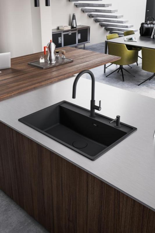 Franke Maris Slim J Kuchyňská baterie Černá s Výsuvným Výtokem 115.0728.389