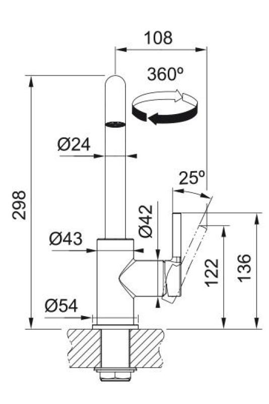Franke Lina U Kuchyňská baterie Otočný výtok Chrom 115.0728.473