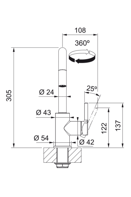 Franke Lina U Kuchyňská baterie Černá Výsuvný výtok 115.0728.477