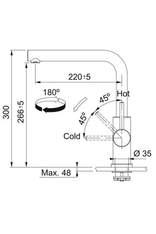 Franke Smart Glenda Kuchyňská baterie Otočný výtok Nerez 115.0706.985