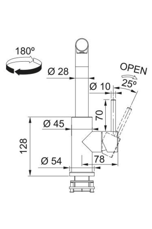 Franke Smart Glenda Kuchyňská baterie Otočný výtok Nerez 115.0706.985