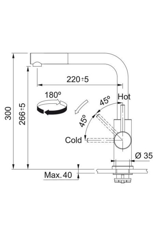 Franke Smart Glenda Kuchyňská baterie RVS Vysouvací výtok 115.0706.986