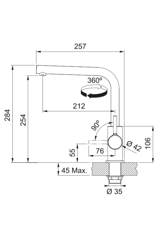 Franke Lina L Kuchyňská baterie Otočná výpustka Kávová smetana 115.0728.482
