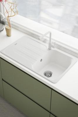 Franke Lina L Kuchyňská baterie Polar white s výsuvným výtokem 115.0728.485