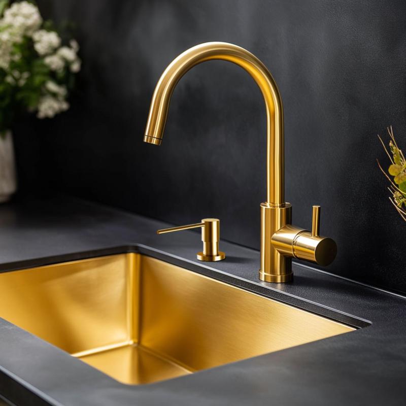 Ausmann Lirio vestavný dávkovač mýdla, zlato, nahoře doplnitelný 1208971199