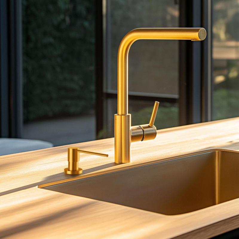 Ausmann Lirio vestavný dávkovač mýdla, zlato, nahoře doplnitelný 1208971199