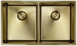 Pure.Sink Prestige Dvojitý zlatý dřez 70x40 cm 10mm rádius podskříňový, plochý a nástavbový PPG343440-60