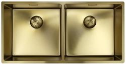 Pure.Sink Prestige Dvojitý zlatý dřez 82x40 cm 10mm poloměr podskříňový, plochý a nástavbový PPG404040-60