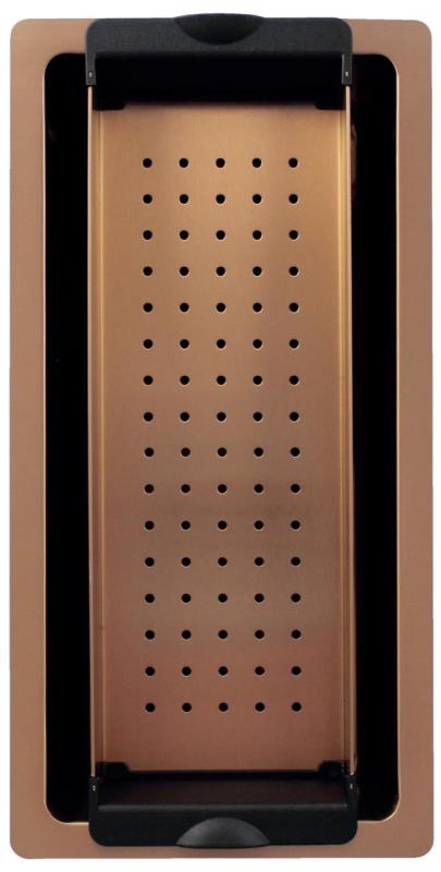 Pure.Sink Exclusivo malý měděný dřez 18x40 cm 10mm rádius podstavba, rovná konstrukce a nástavba PEX1840-62