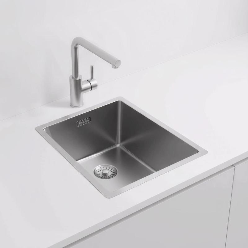 Pure.Sink Exclusivo nerezový dřez 34x40 cm s poloměrem 10mm pro podstavbu, rovnou stavbu a nástavbu PEX3440-02