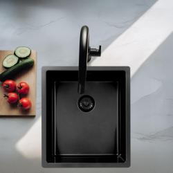 Pure.Sink Exclusivo Gun metal dřez 34x40 cm 10mm rádius podstavba, rovná konstrukce a nástavba PEX3440-61