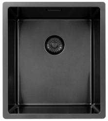Pure.Sink Exclusivo Gun metal dřez 34x40 cm 10mm rádius podstavba, rovná konstrukce a nástavba PEX3440-61