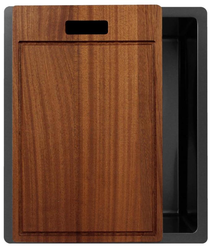 Pure.Sink Exclusivo Gun metal dřez 34x40 cm 10mm rádius podstavba, rovná konstrukce a nástavba PEX3440-61