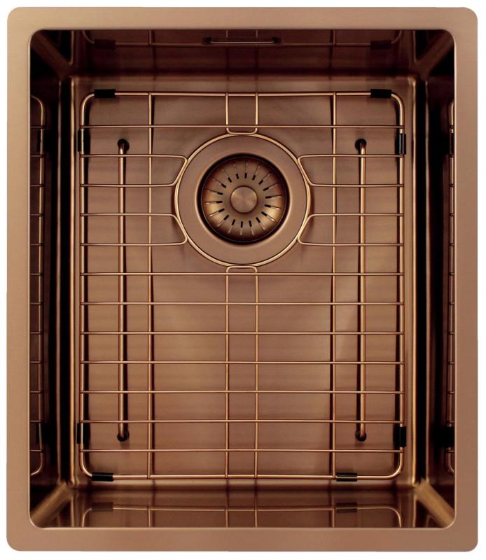 Pure.Sink Exclusivo Měděný dřez 34x40 cm 10mm rádius podstavba, rovná konstrukce a nástavba PEX3440-62