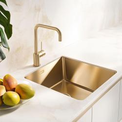 Pure.Sink Exclusivo Zlatý dřez 40x40 cm, rádius 10mm, montáž pod, rovný a nad PEX4040-60