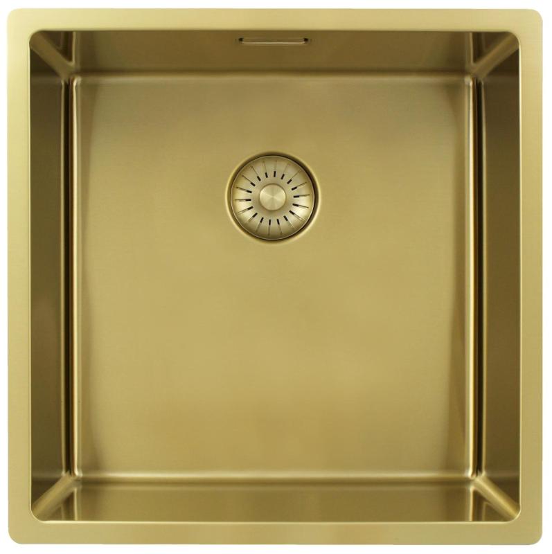 Pure.Sink Exclusivo Zlatý dřez 40x40 cm, rádius 10mm, montáž pod, rovný a nad PEX4040-60