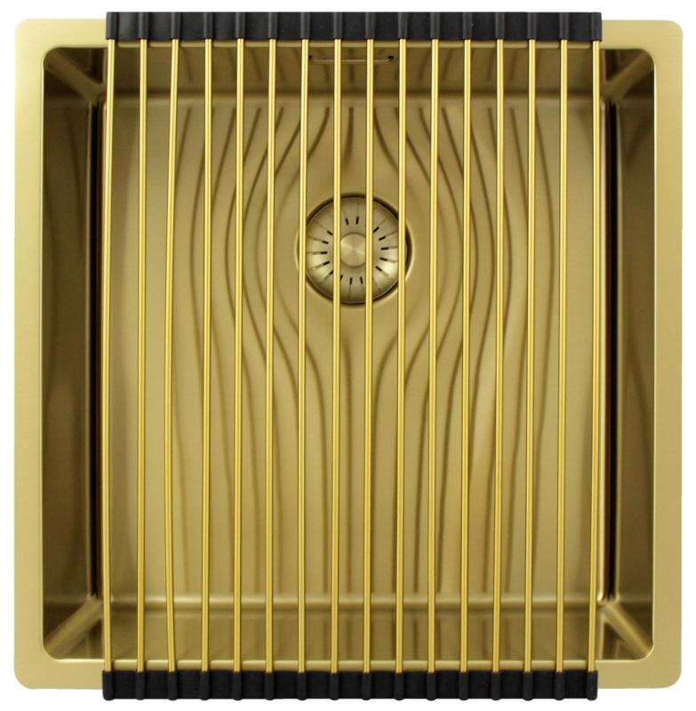 Pure.Sink Exclusivo Zlatý dřez 40x40 cm, rádius 10mm, montáž pod, rovný a nad PEX4040-60