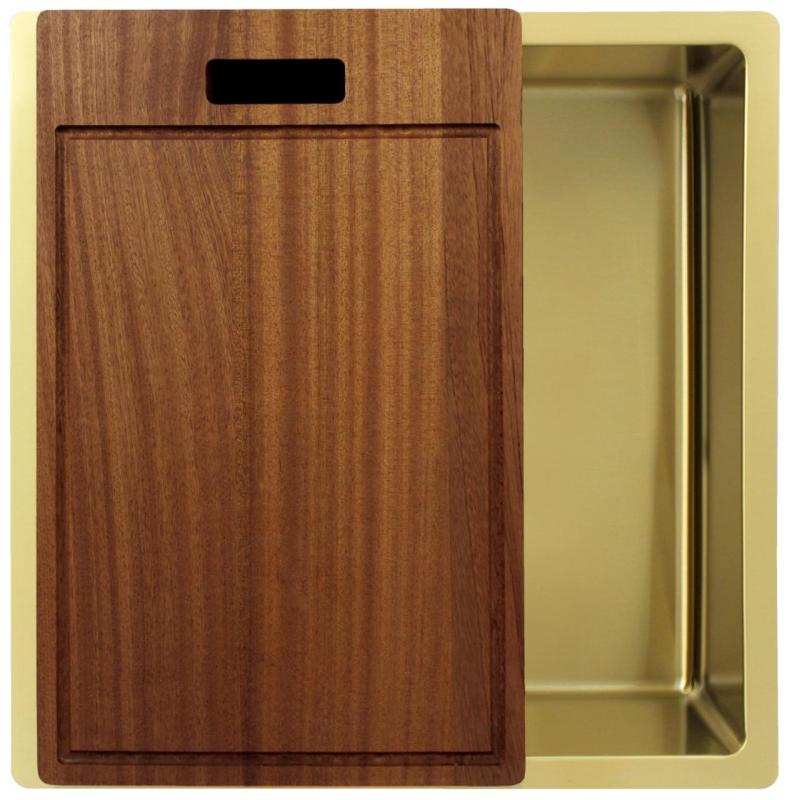 Pure.Sink Exclusivo Zlatý dřez 40x40 cm, rádius 10mm, montáž pod, rovný a nad PEX4040-60