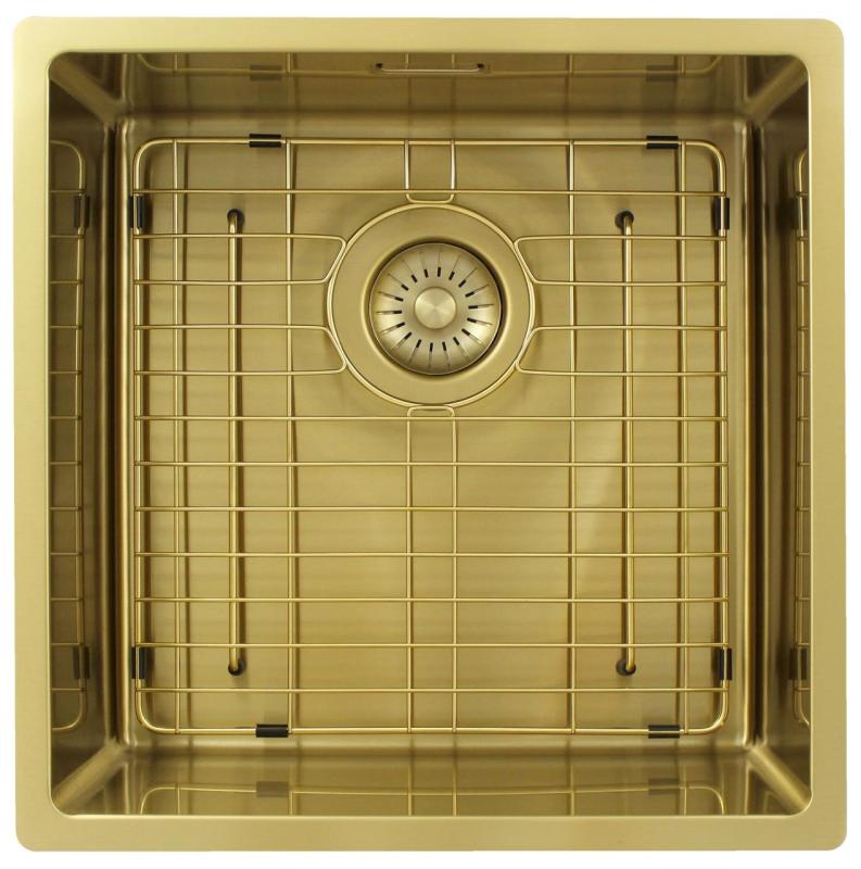 Pure.Sink Exclusivo Zlatý dřez 40x40 cm, rádius 10mm, montáž pod, rovný a nad PEX4040-60