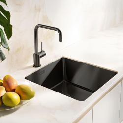 Pure.Sink Exclusivo Gun metal dřez 40x40 cm 10mm rádius vestavný, plochý a nástavbový PEX4040-61