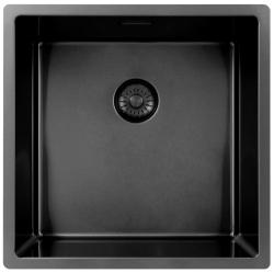 Pure.Sink Exclusivo Gun metal dřez 40x40 cm 10mm rádius vestavný, plochý a nástavbový PEX4040-61