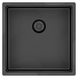 Pure.Sink Exclusivo Gun metal dřez 40x40 cm 10mm rádius vestavný, plochý a nástavbový PEX4040-61