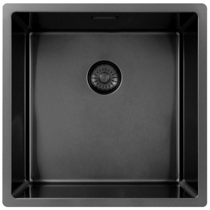 Pure.Sink Exclusivo Gun metal dřez 40x40 cm 10mm rádius vestavný, plochý a nástavbový PEX4040-61