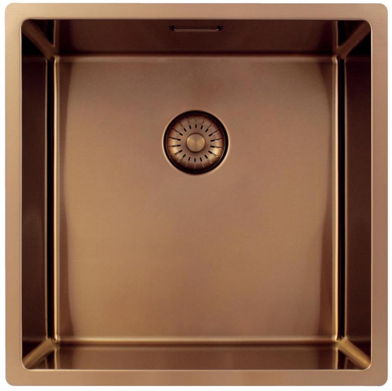 Pure.Sink Exclusivo Měděný dřez 40x40 cm 10mm rádius podstavba, rovná konstrukce a nástavba PEX4040-62