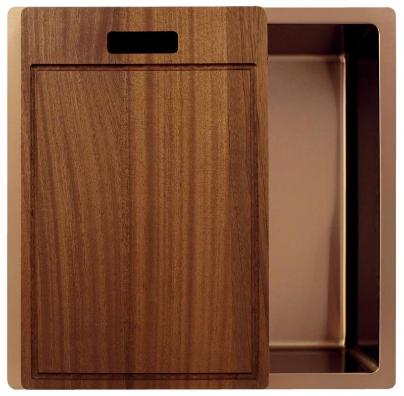 Pure.Sink Exclusivo Měděný dřez 40x40 cm 10mm rádius podstavba, rovná konstrukce a nástavba PEX4040-62