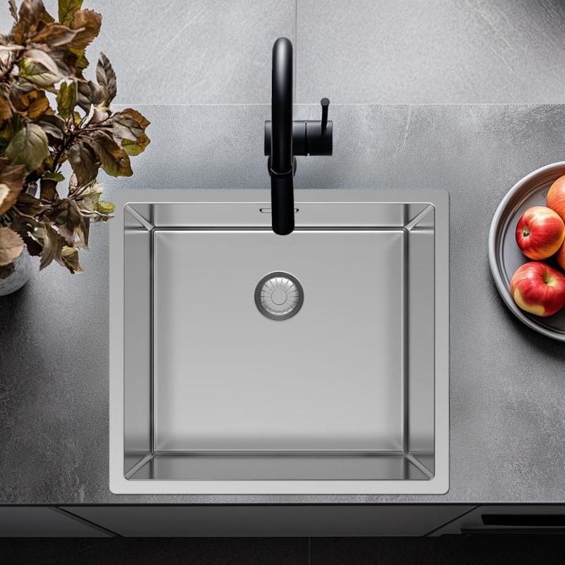 Pure.Sink Exclusivo RVS dřez 45x40 cm s poloměrem 10mm pro podsklady, rovné povrchy a výstavbu PEX4540-02