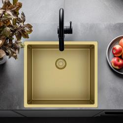 Pure.Sink Exclusivo Zlatý dřez 45x40 cm s poloměrem 10mm pro podstavbu, rovnou montáž a nástavbu PEX4540-60