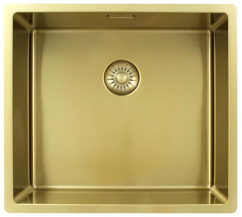 Pure.Sink Exclusivo Zlatý dřez 45x40 cm s poloměrem 10mm pro podstavbu, rovnou montáž a nástavbu PEX4540-60