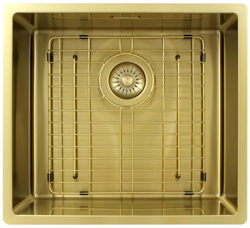 Pure.Sink Exclusivo Zlatý dřez 45x40 cm s poloměrem 10mm pro podstavbu, rovnou montáž a nástavbu PEX4540-60