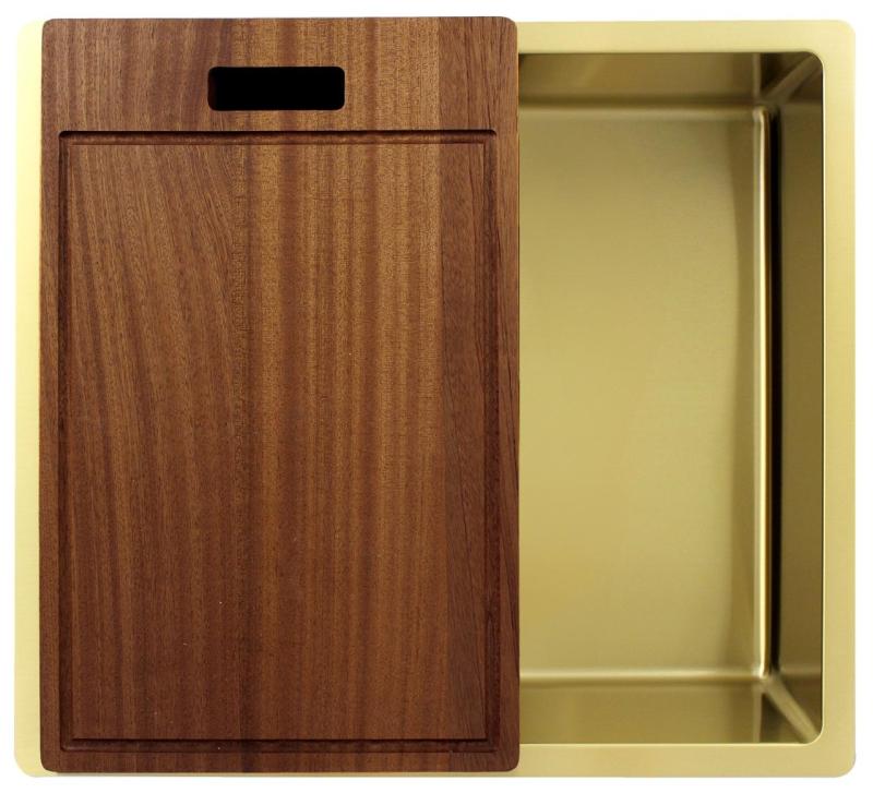 Pure.Sink Exclusivo Zlatý dřez 45x40 cm s poloměrem 10mm pro podstavbu, rovnou montáž a nástavbu PEX4540-60