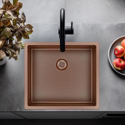Pure.Sink Exclusivo Měděný dřez 45x40 cm 10mm rádius podstavce, rovné konstrukce a nástavby PEX4540-62