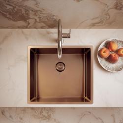 Pure.Sink Exclusivo Měděný dřez 45x40 cm 10mm rádius podstavce, rovné konstrukce a nástavby PEX4540-62