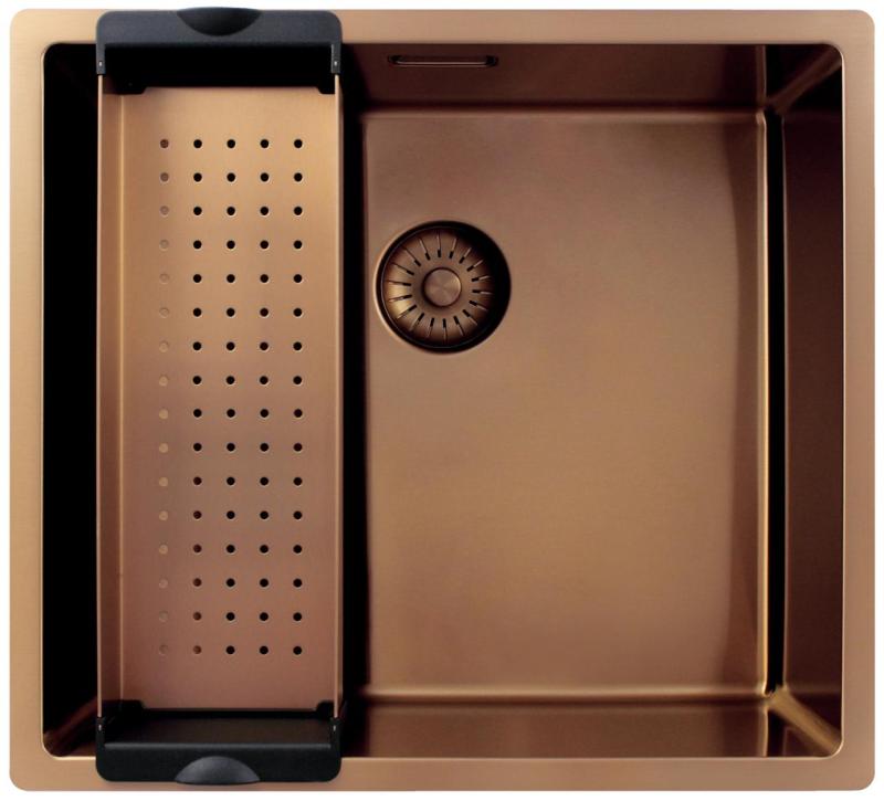 Pure.Sink Exclusivo Měděný dřez 45x40 cm 10mm rádius podstavce, rovné konstrukce a nástavby PEX4540-62