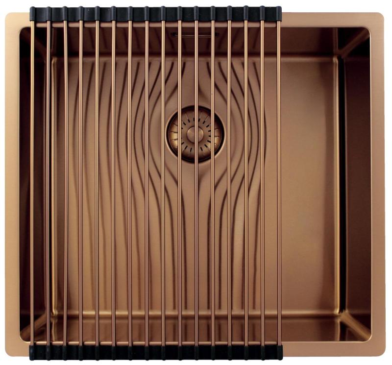 Pure.Sink Exclusivo Měděný dřez 45x40 cm 10mm rádius podstavce, rovné konstrukce a nástavby PEX4540-62