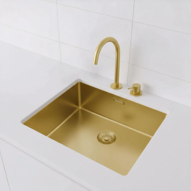 Pure.Sink Exclusivo Zlatý dřez 50x40 cm 10mm rádius podskříňový, rovný a nástavbový PEX5040-60